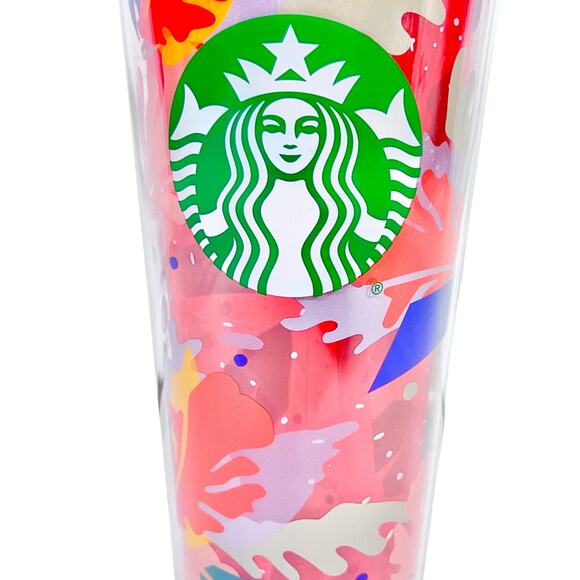 Starbucks Hibiscus Leaf Red Acrylic Cold Cup Tumbler 24 oz Venti 2020 New - Picture 3 of 8